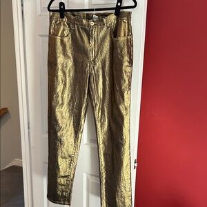 DG2 by Diane Gilman Gold Straight Leg Jeans